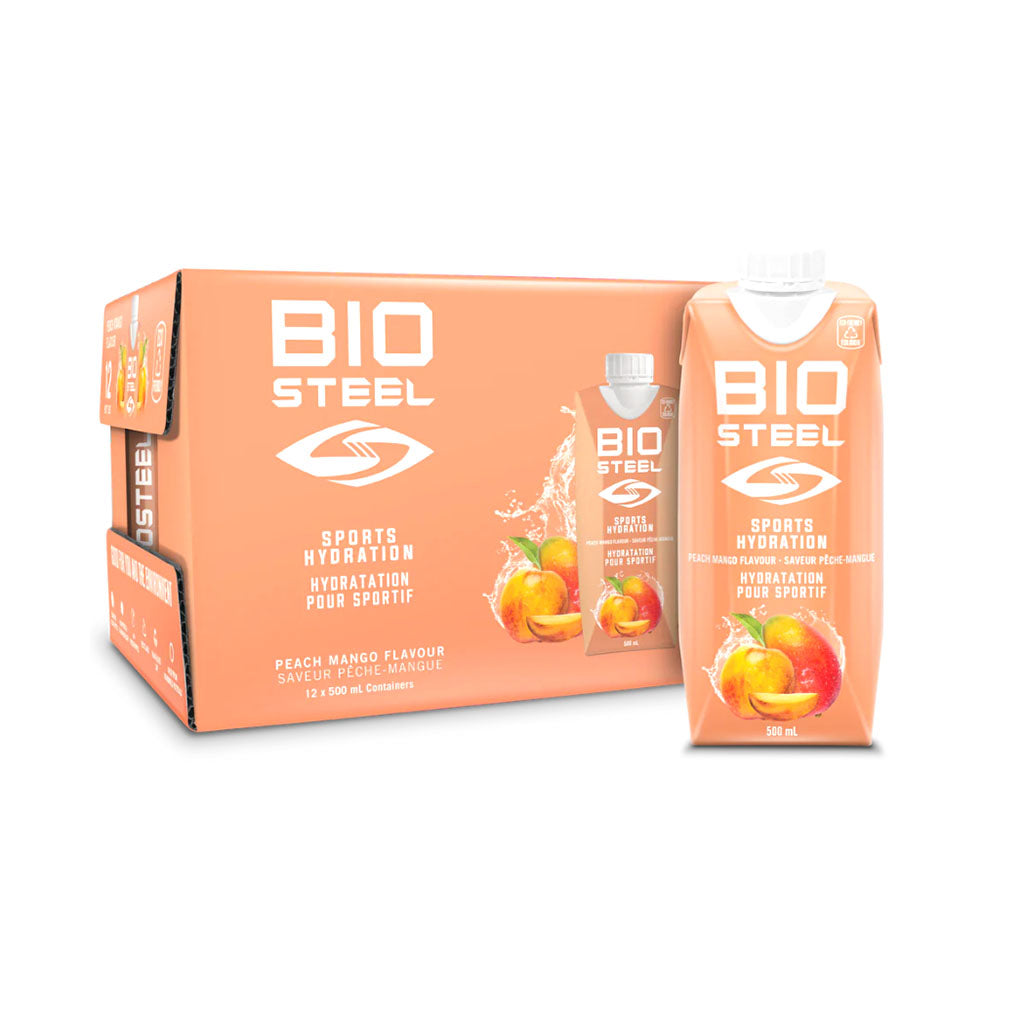 biosteel boisson hydratation pour sportif saveyr pêche mangue 12 x 500 ml - La Boite à Grains