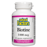 Biotine 5 000 mcg Natural Factors - La Boite à Grains
