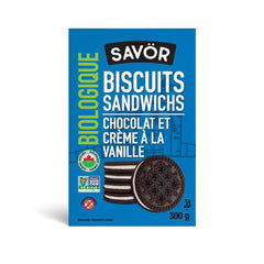 Biscuits Sandwichs Chocolat et Crème à la Vanille Biologique Savör - La Boite à Grains