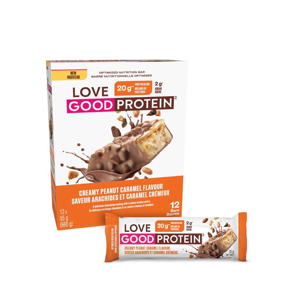 Box of 12 Love Good Protein Bars Peanut and Creamy Caramel Flavor Love Good Fats