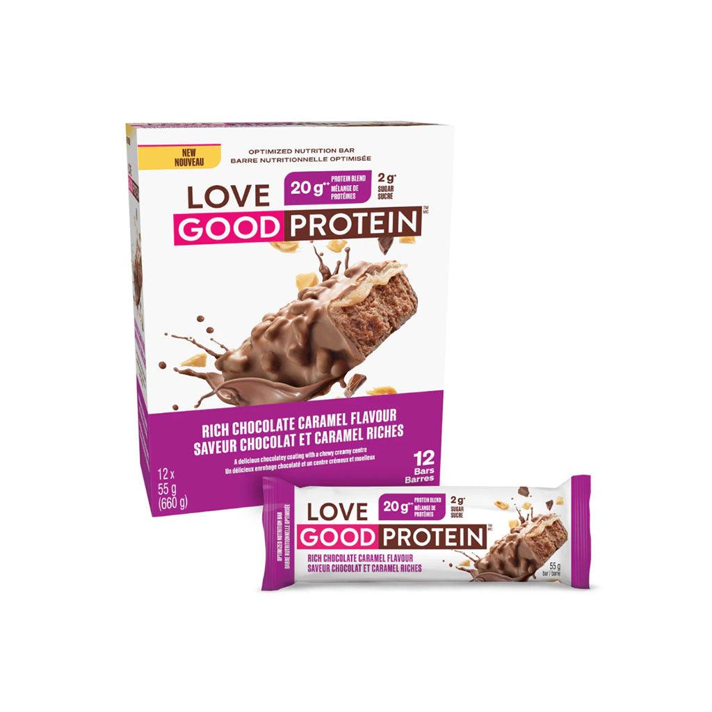Boite de 12 Barres Love Good Protein Saveur Chocolat et Caramel Riches Love Good Fats