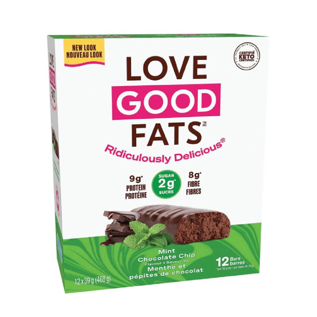 Boîte de 12 Barres Menthe Pépites de Chocolat Love Good Fats