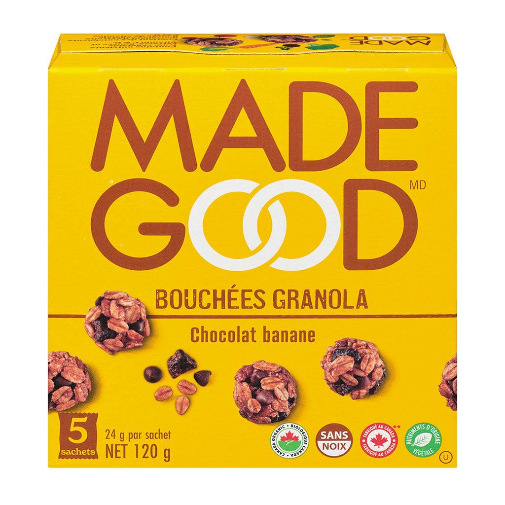 Bouchées Granola Chocolat Banane Made Good - La Boite à Grains