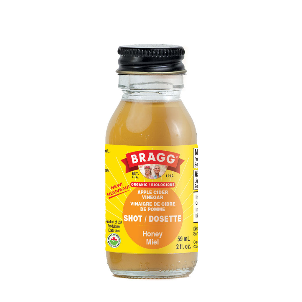 bragg vinaigre de cidre de pomme dosette miel biologique 59 ml