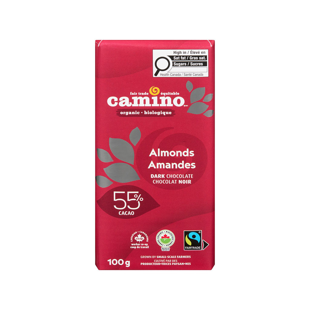 chocolat noir amandes 55% Camino - La Boite à Grains