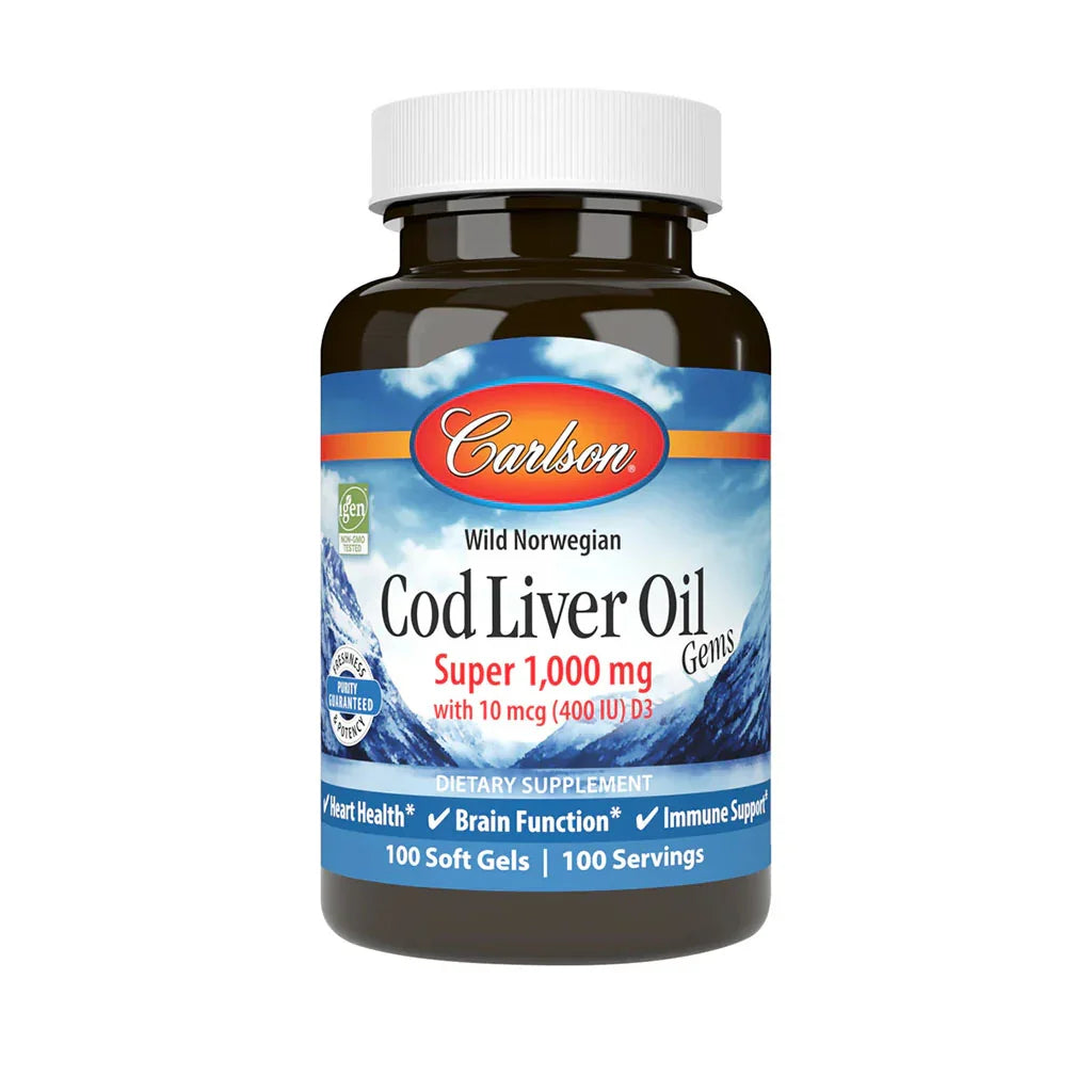 super wild cod liver oil 1000 mg Carlson - La Boite à Grains