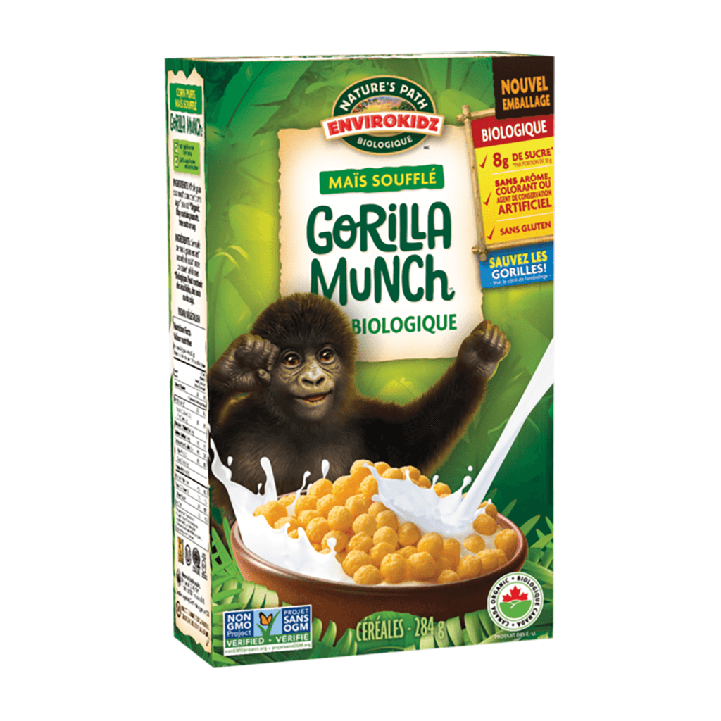 Céréales Envirokidz Maïs Soufflé Gorilla Munch Nature's Path - La Boite à Grains