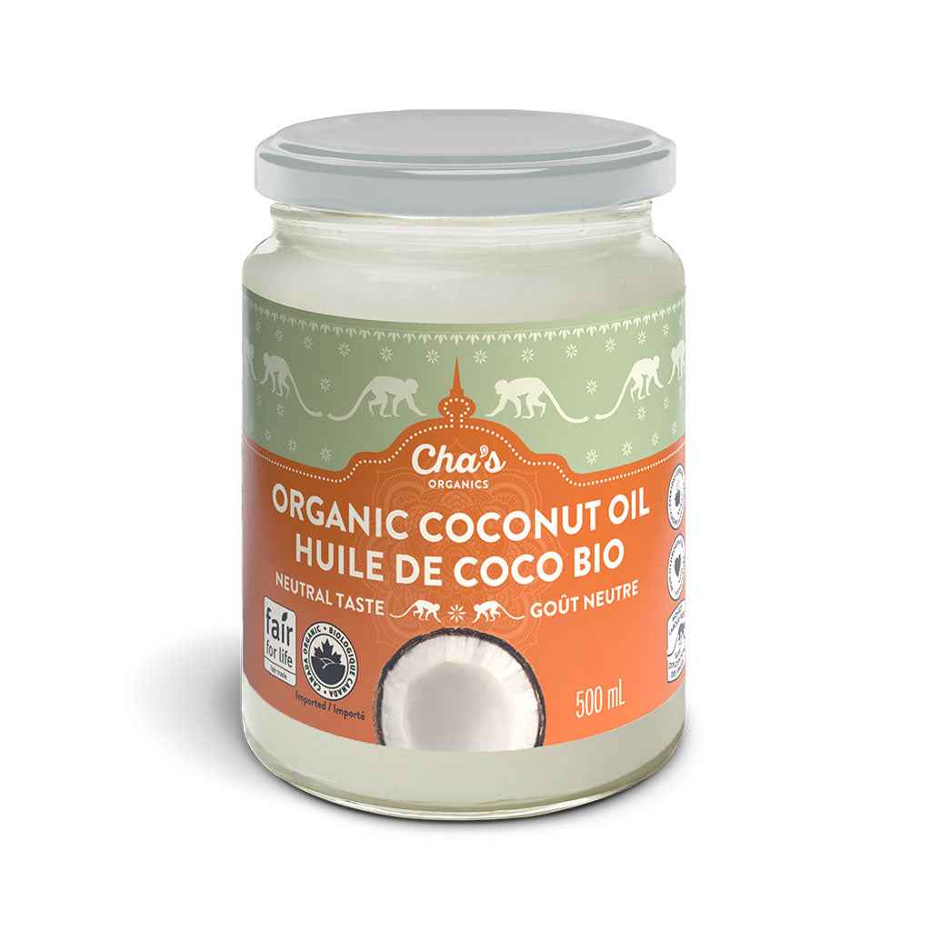 huile de coco biologique goût neutre Cha's Organics - La Boite à Grains