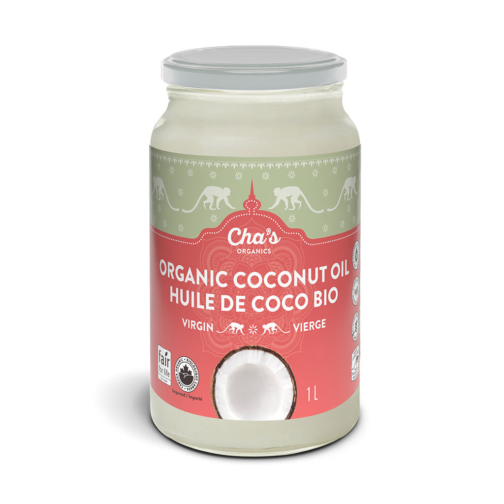 huile de coco bio vierge Cha's Organics - La Boite à Grains