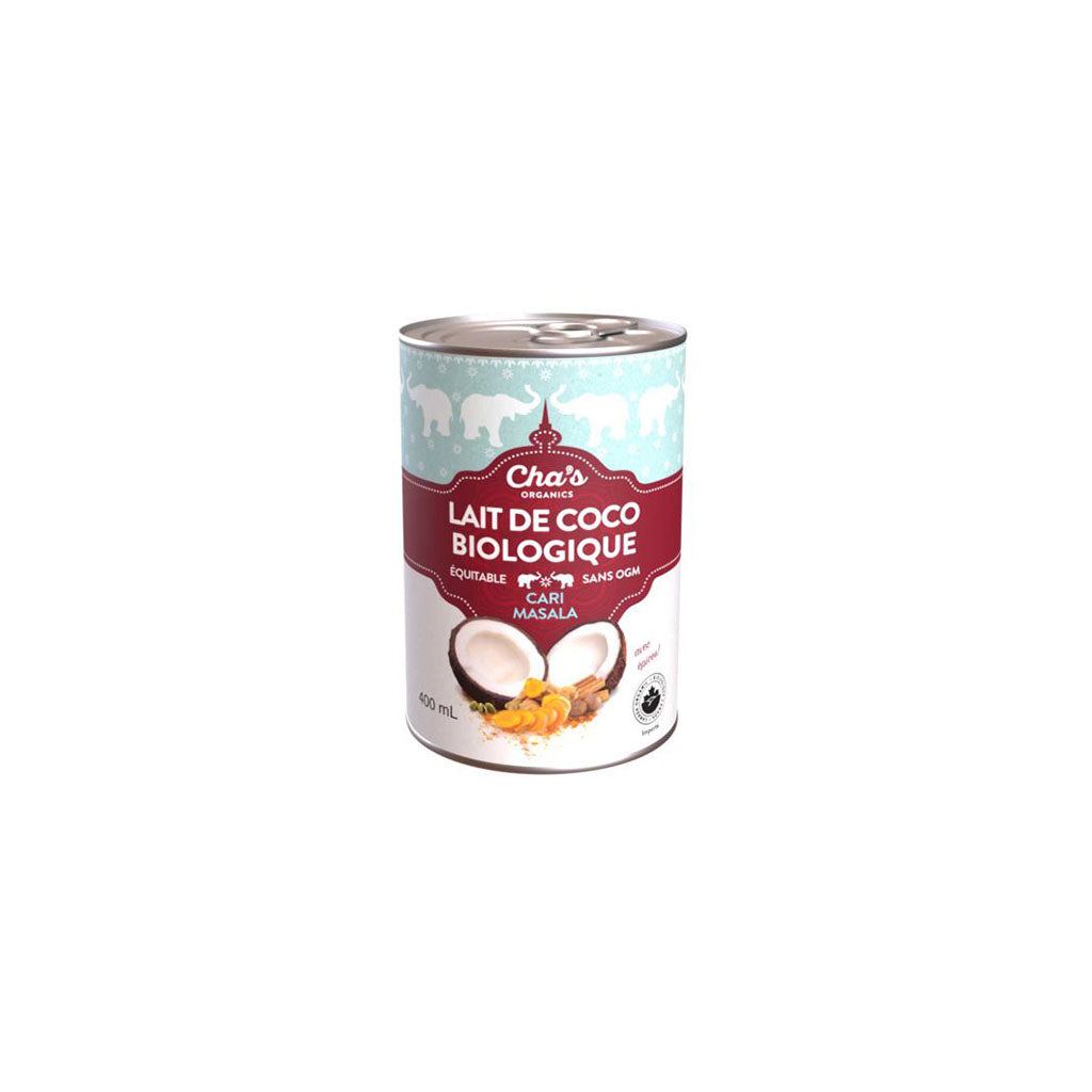 cha's organics lait de coco cari masala biologique 400 ml