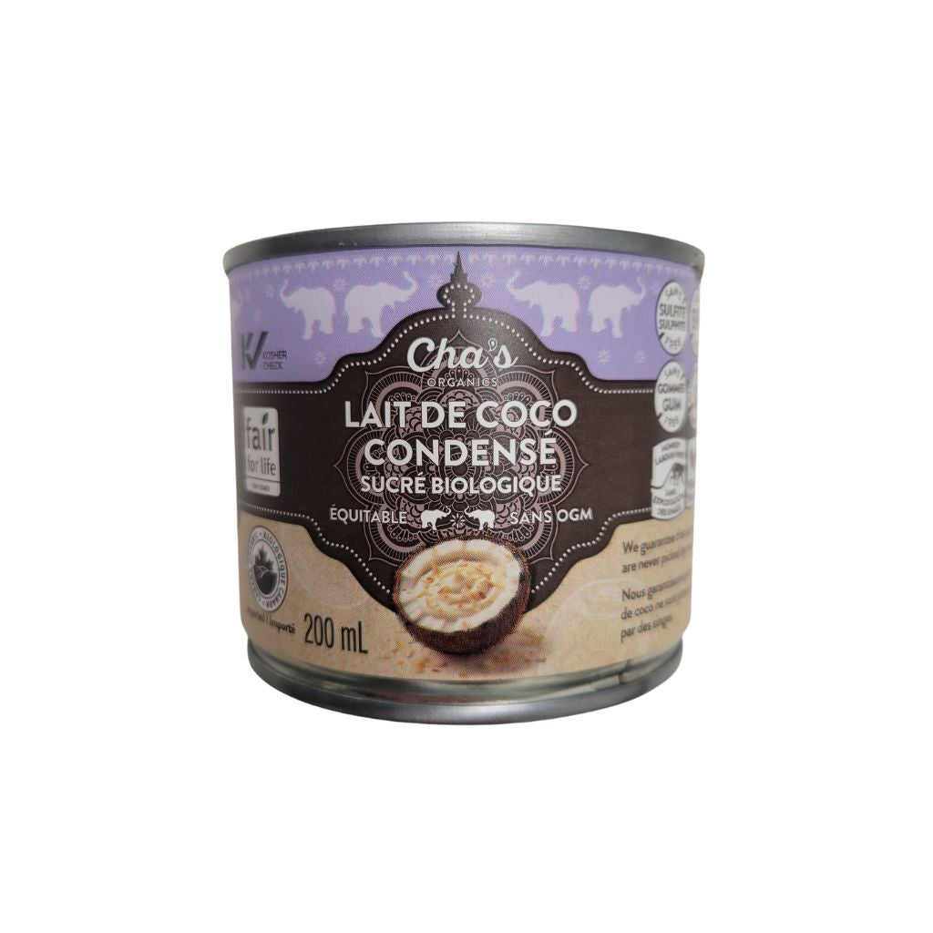 organic sweetened condensed coconut milk Cha's Organics - La Boite à Grains