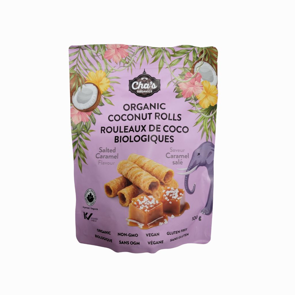 Cha's Organics Organic Coconut Rolls with Salted Caramel - La Boite à Grains