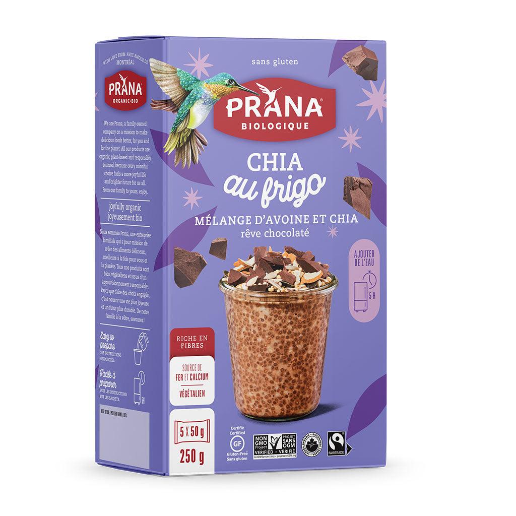 Chia au Frigo Mélange d'Avoine et Chia Rêve Chocolaté Bio Prana - La Boite à Grains