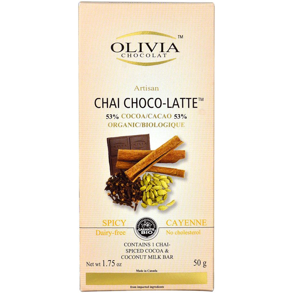 Chocolat Chai Choco-Latte Biologique Cru Olivia Chocolat - La Boite à Grains