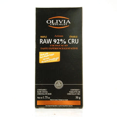 Chocolat Cru au Sucre d'Érable Olivia Chocolat - La Boite à Grains