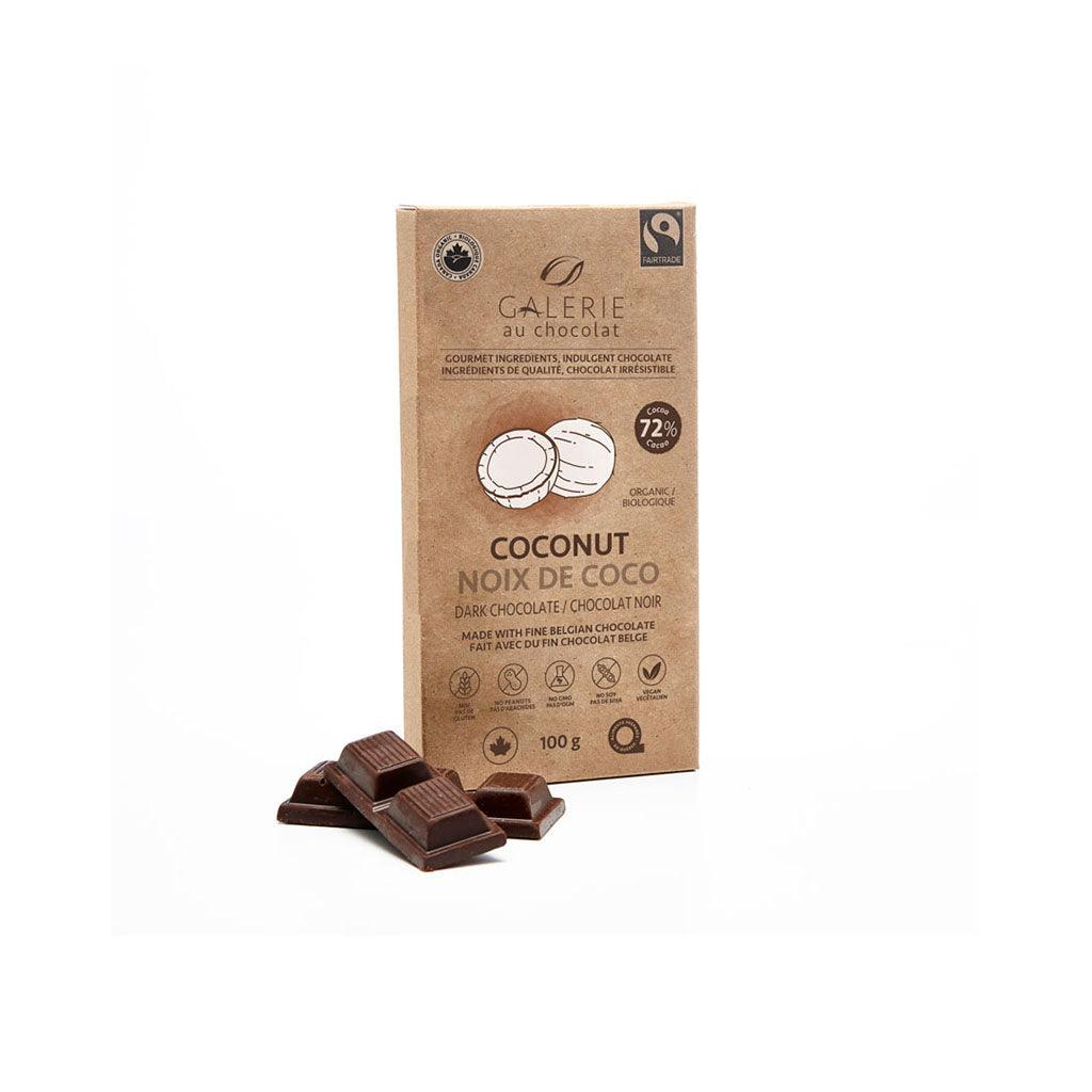 Chocolat Noir Noix de Coco Biologique Galerie au Chocolat - La Boite à Grains