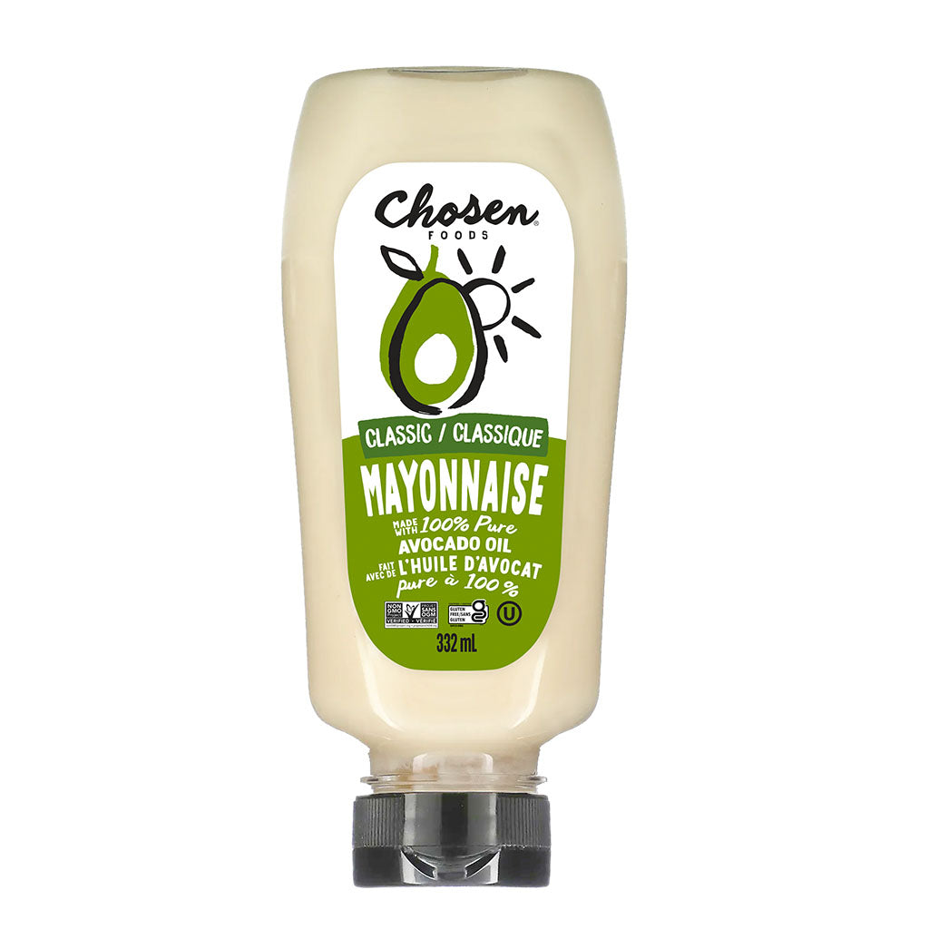 chosen foods mayonnaise classique huile d'avocat bouteille à presser 332 ml