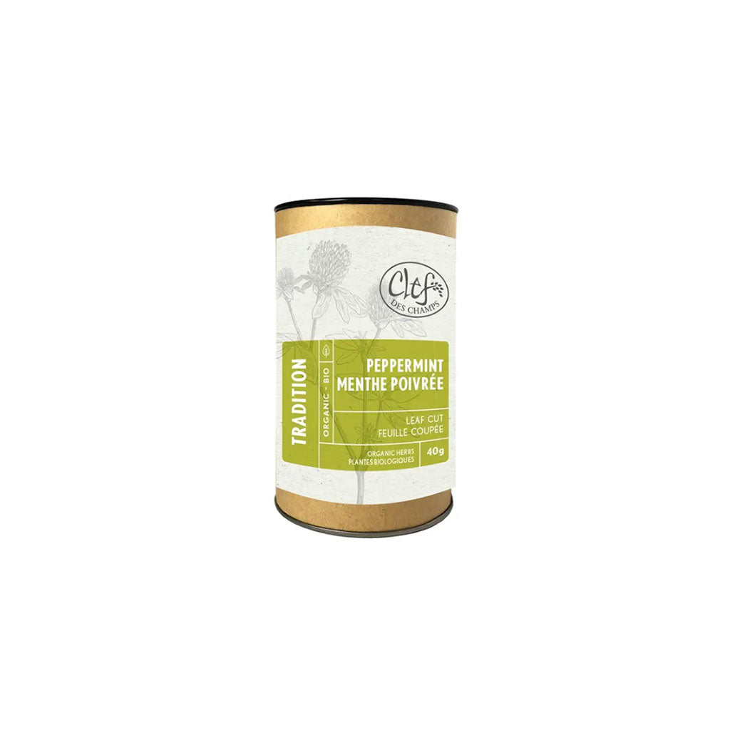 clef des champs tisane menthe poivrée feuille coupée bio 40 g