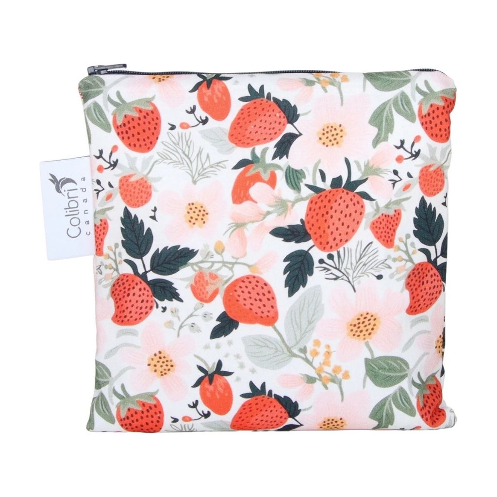 sac à collation réutilisable Strawberry Patch Colibri Canada - La Boite à Grains