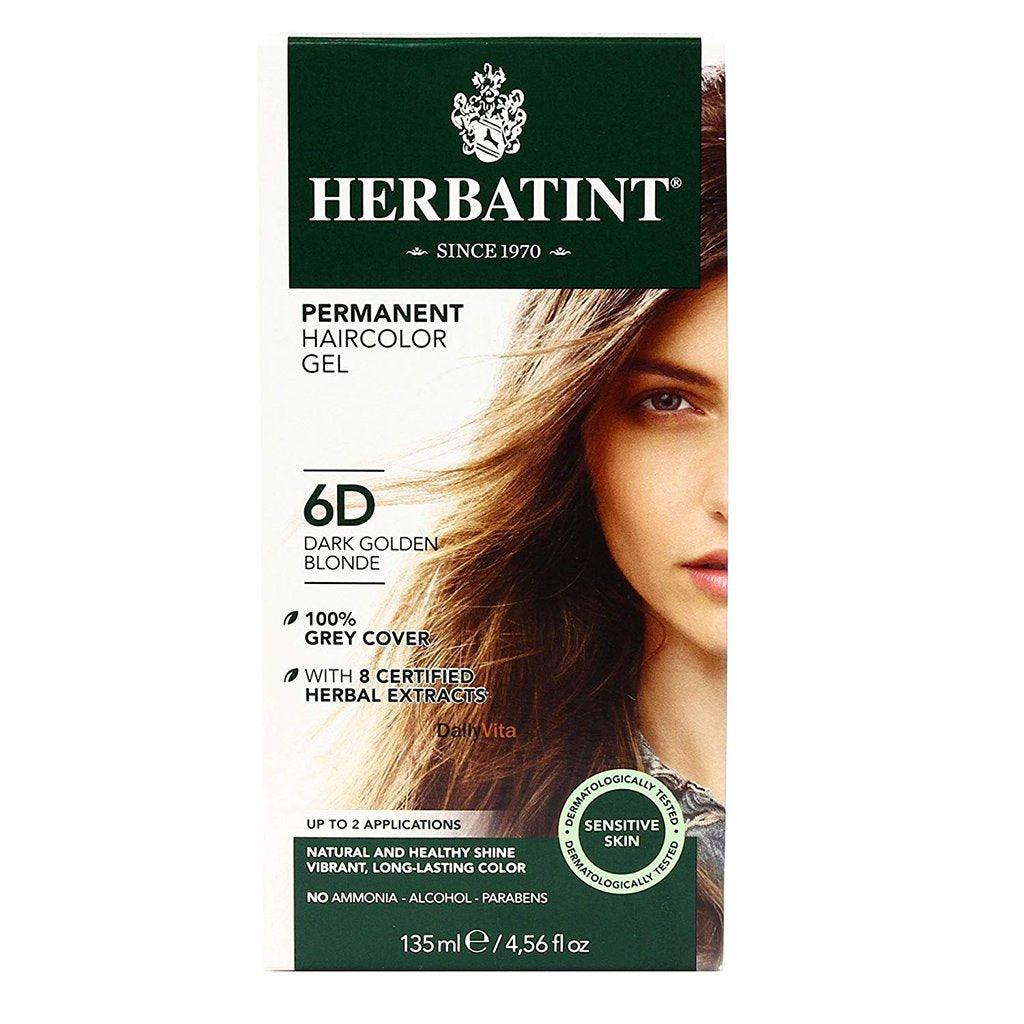Colorant Permanent à Cheveux - Blond Foncé Doré 6D Herbatint - La Boite à Grains