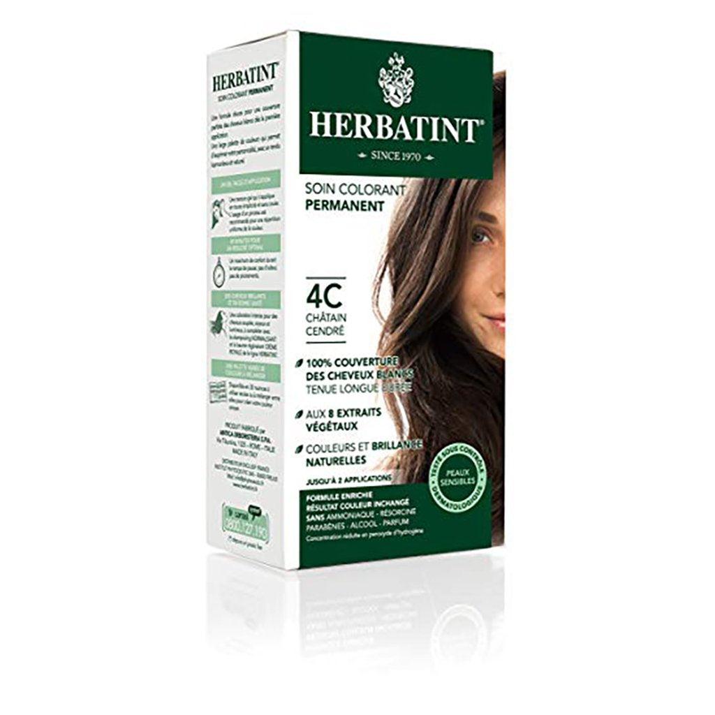 Colorant Permanent à Cheveux - Châtain Cendré 4C Herbatint - La Boite à Grains