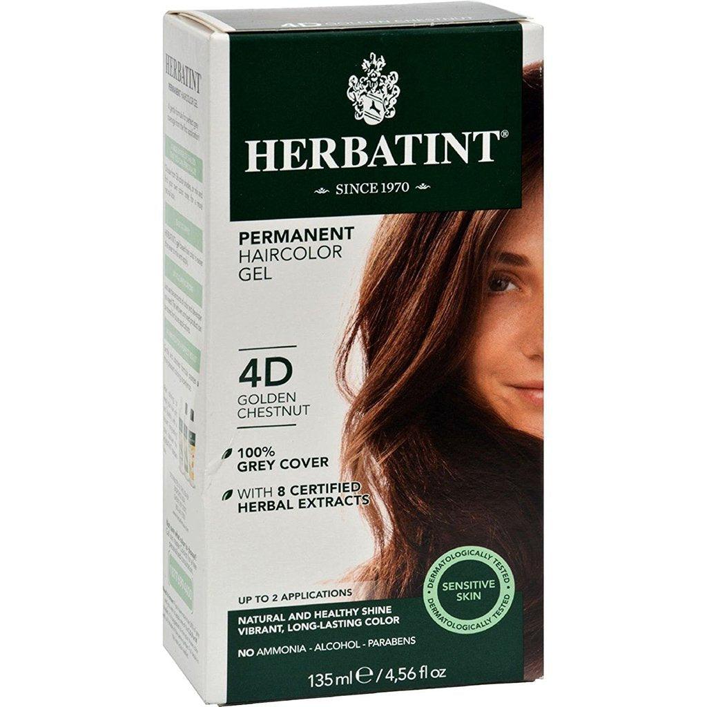 Colorant Permanent à Cheveux - Châtain Doré 4D Herbatint - La Boite à Grains