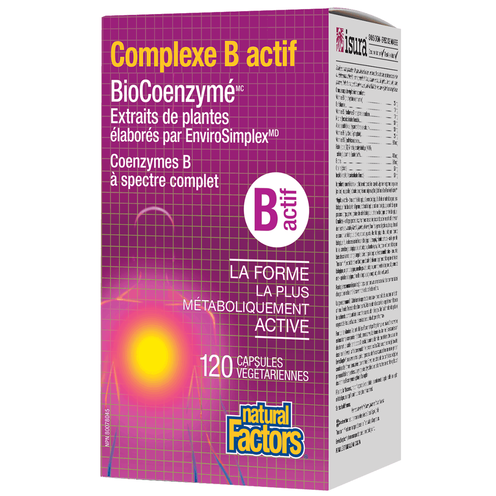 Complexe B Actif BioCoenzymé Natural Factors - La Boite à Grains