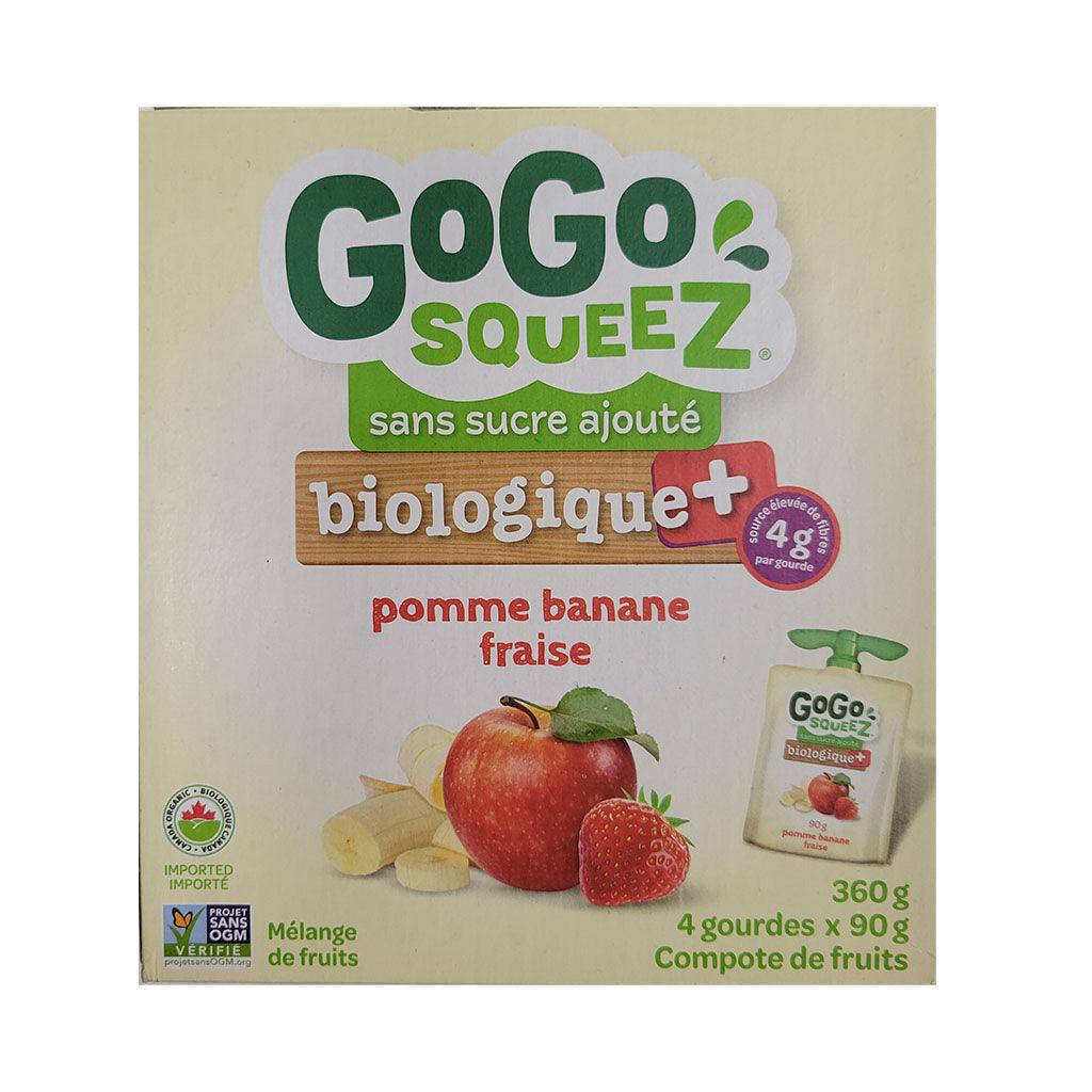 Compote de Fruits Pomme Banane Fraise Biologique+ GoGo Squeez - La Boite à Grains
