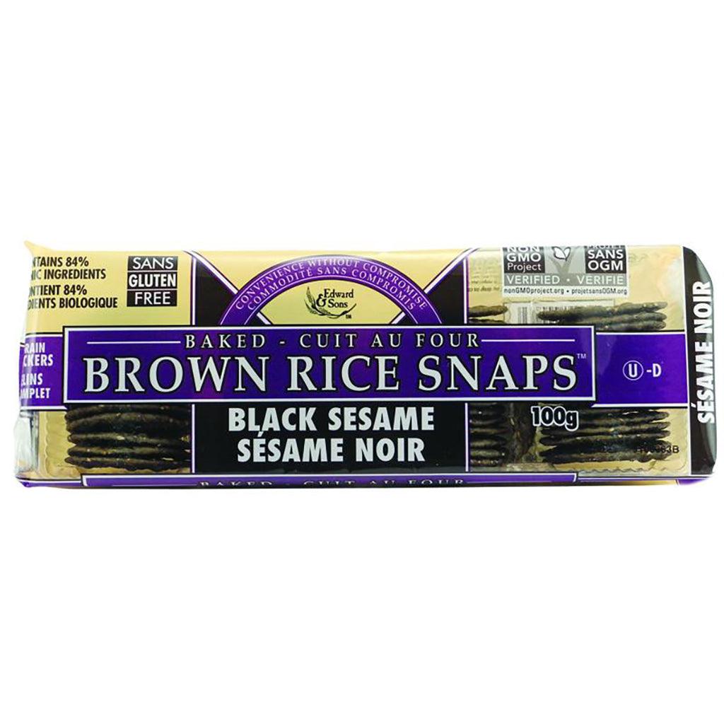 Craquelins de Riz Complet au Sésame Noir Edward & Sons - La Boite à Grains