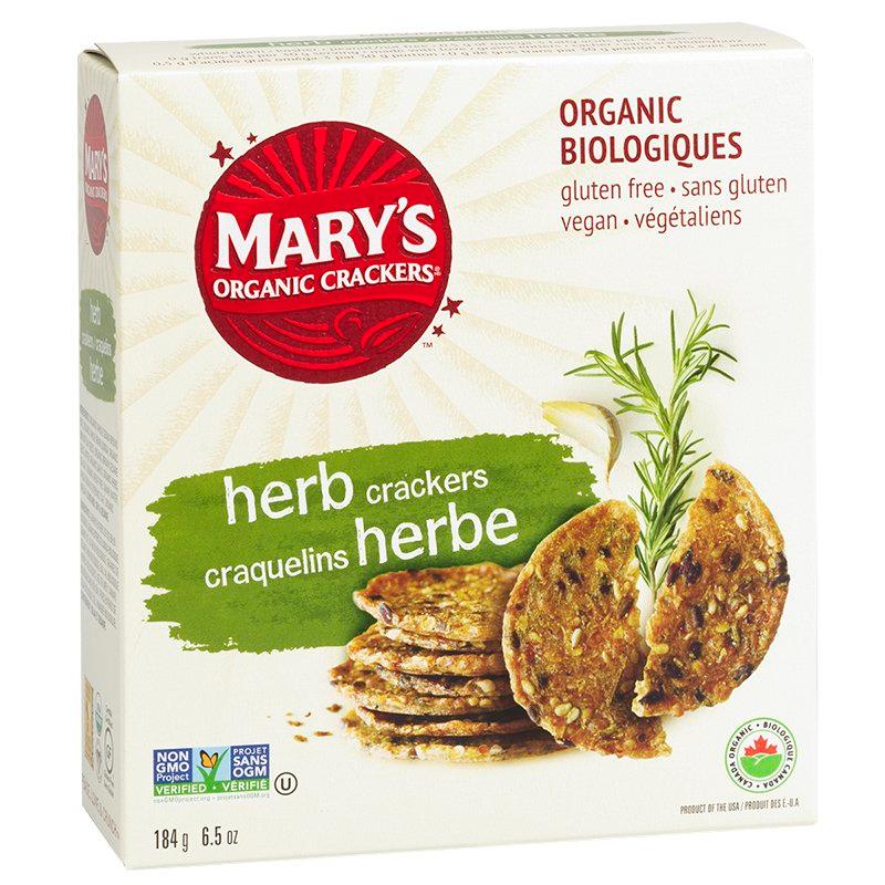 Craquelins Herbe Bio Mary's Organic Crackers - La Boite à Grains