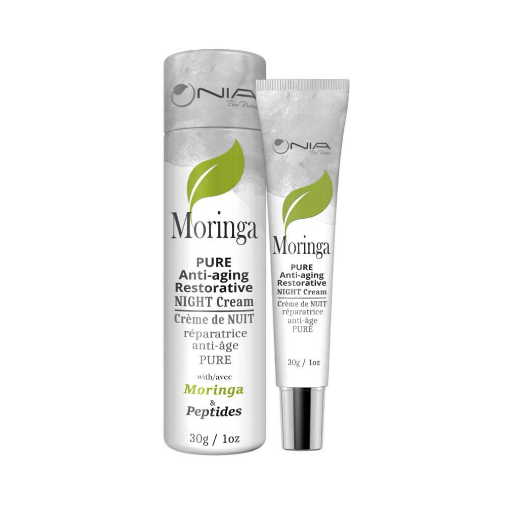 Crème de Nuit Réparatrice Anti-Âge Pure avec Moringa & Peptides Nia Pure Nature - La Boite à Grains