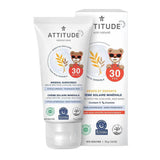 Crème Solaire Minérale Peaux Sensibles FPS 30 Bébés et Enfants Attitude - La Boite à Grains