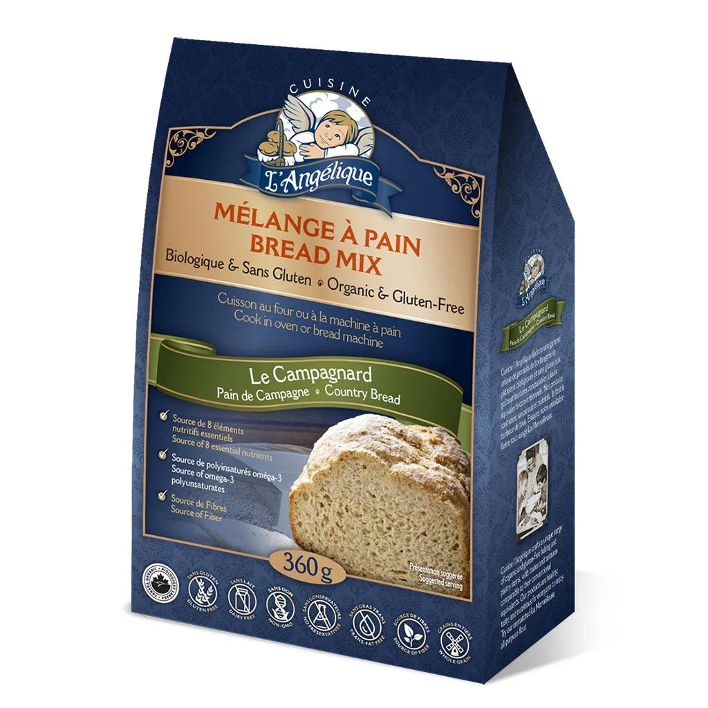 cuisine l'angelique organic gluten-free country bread mix 360 g