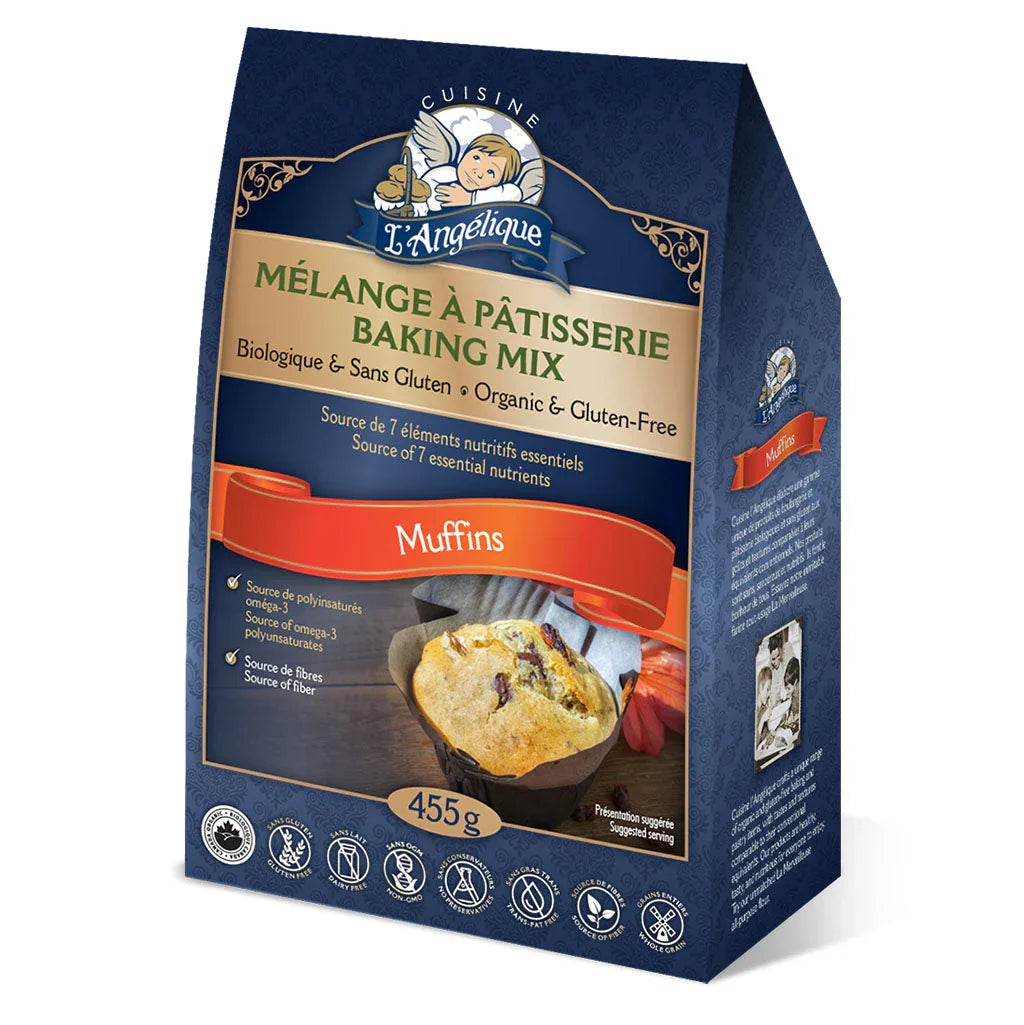 cuisine l'angelique organic gluten-free muffin baking mix 455 g