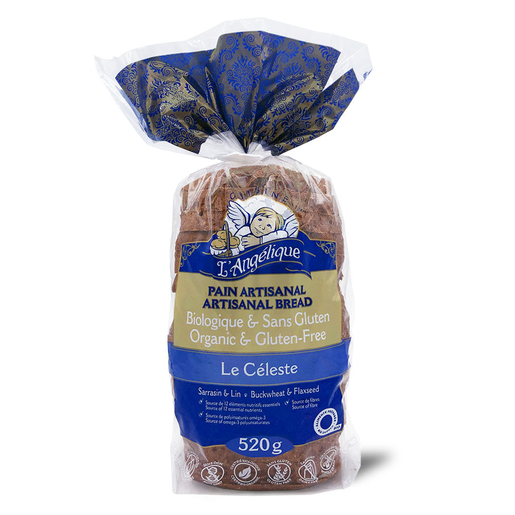 cuisine l'angélique pain artisanal le céleste sarrasin lin biologique sans gluten 520 g