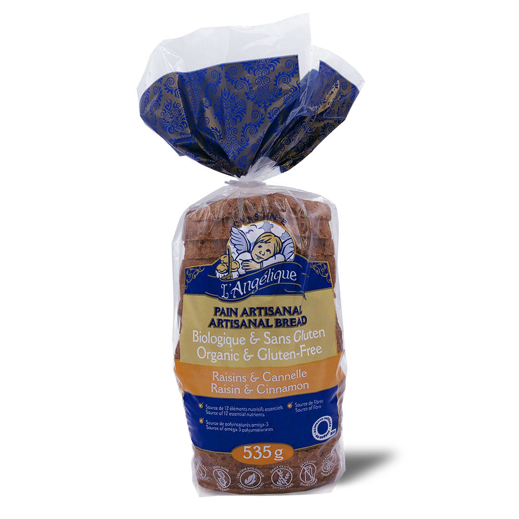 cuisine l'angélique pain artisanal raisins et cannelle biologique & sans gluten 535 g
