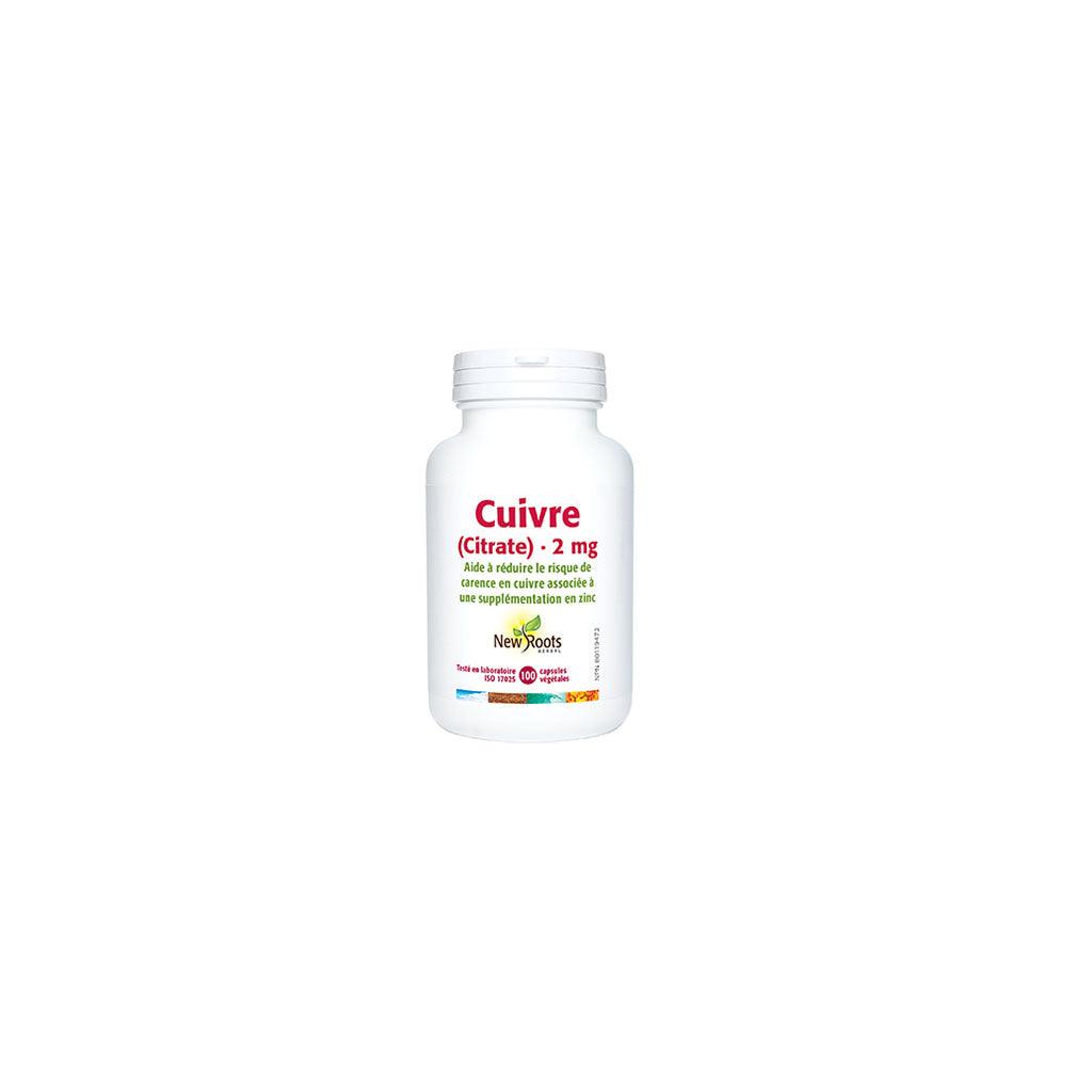 Cuivre (Citrate) 2 mg New Roots Herbal - La Boite à Grains