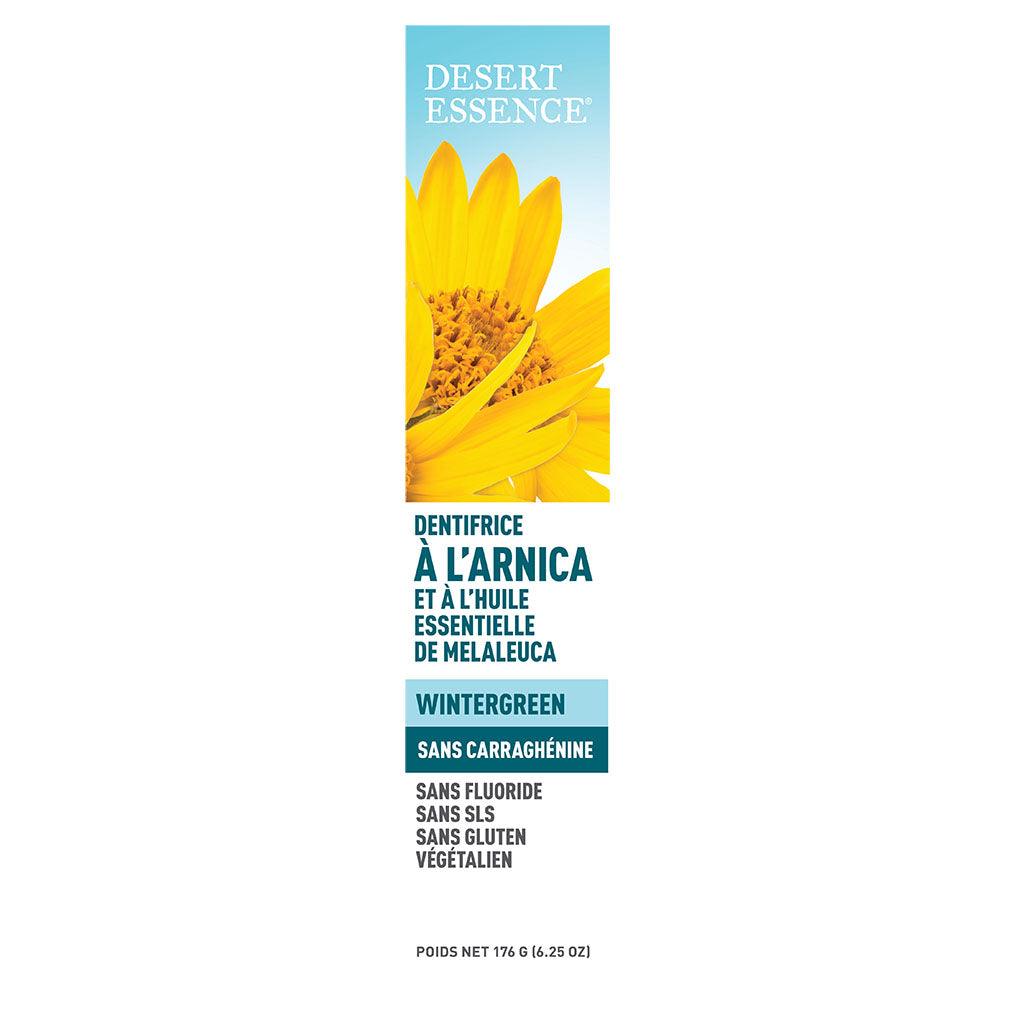 Dentifrice à l'Arnica et à l'Huile Essentielle de Melaleuca Desert Essence - La Boite à Grains