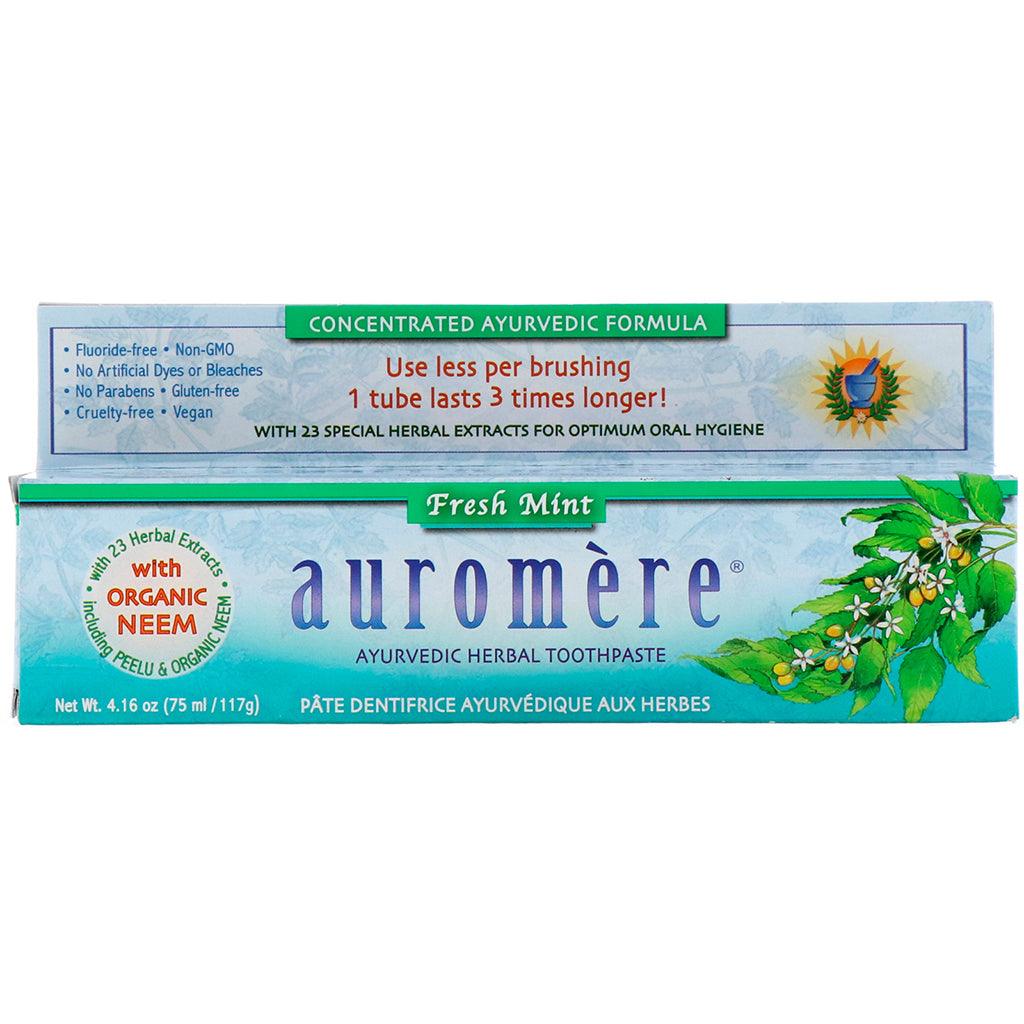 Dentifrice Ayurvédique Menthe Fraîche Auromère - La Boite à Grains