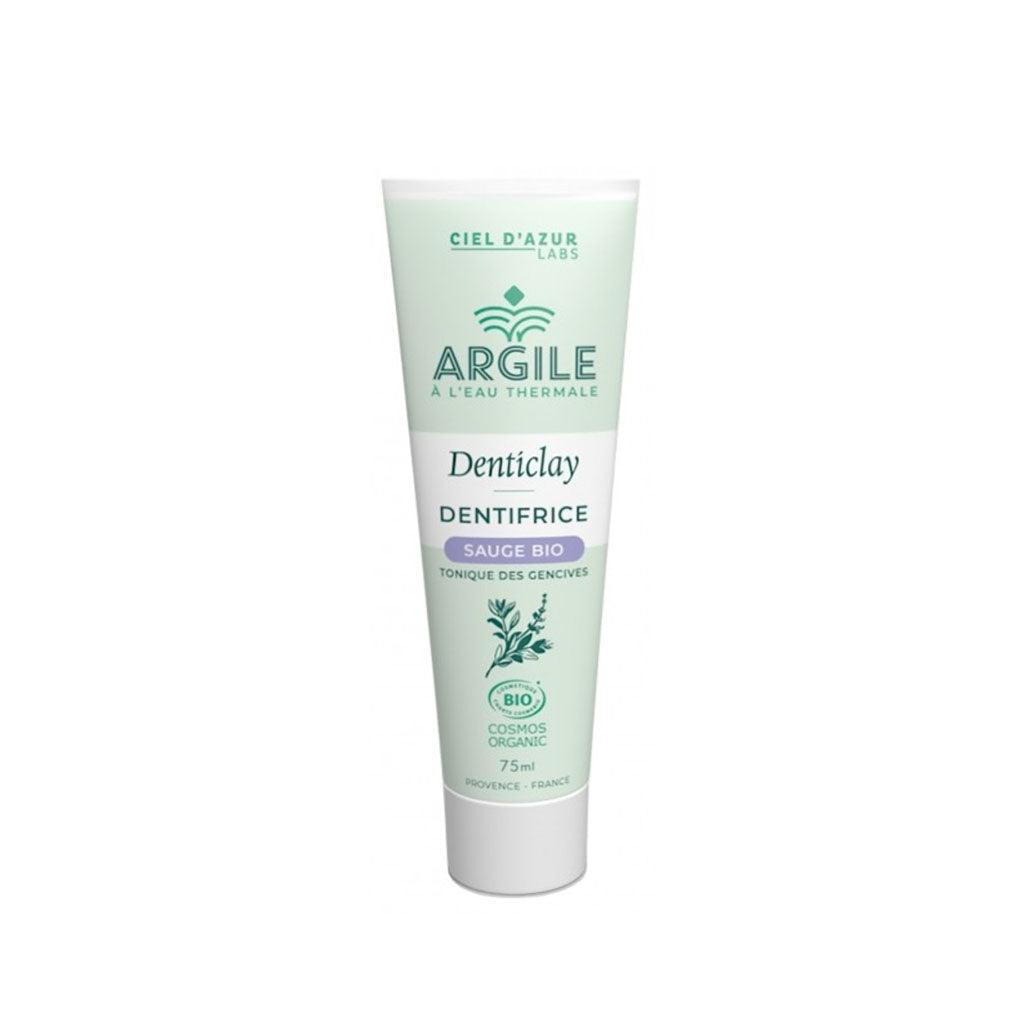 Dentifrice DentiClay Argile & Eau Thermale Sauge Bio Ciel d'Azur - La Boite à Grains