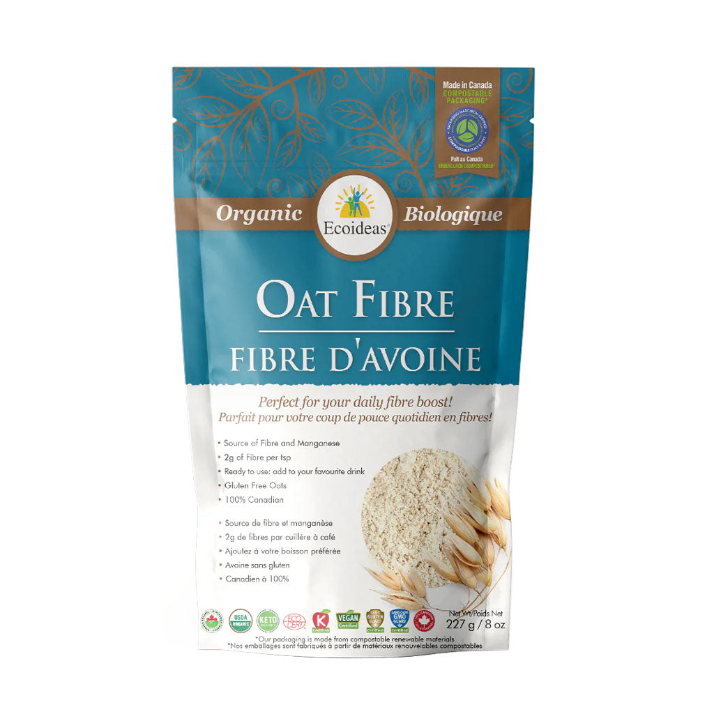 ecoideas fibre d'avoine biologique 227 g - la boite à grains