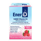 Ener-life ener-d vitamine d3 1000 UI mélange pour boisson hydratante effervescente framboise 24 sachets - La Boite à Grains