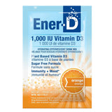 Ener-life ener-d vitamine d3 1000 UI mélange pour boisson hydratante effervescente orange 6.1 g - La Boite à Grains