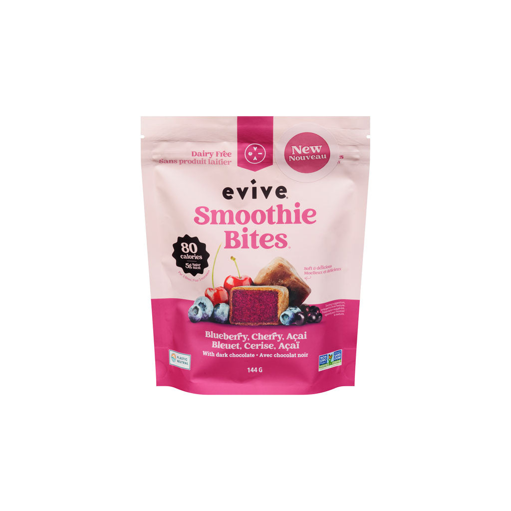 smoothie bites bleuet cerise açaï Evive - La Boite à Grains