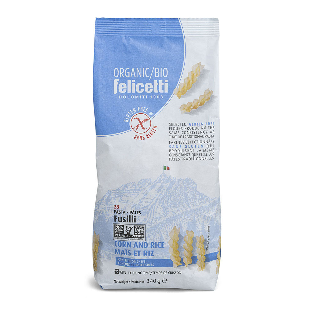 felicetti fusilli maïs et riz sans gluten biologique 340 g