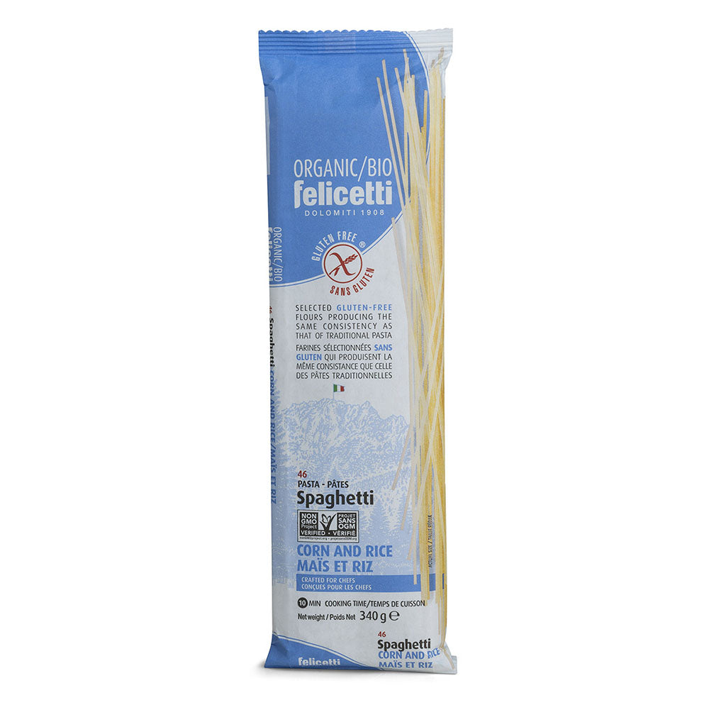 felicetti spaghetti maïs et riz sans gluten biologique 340 g