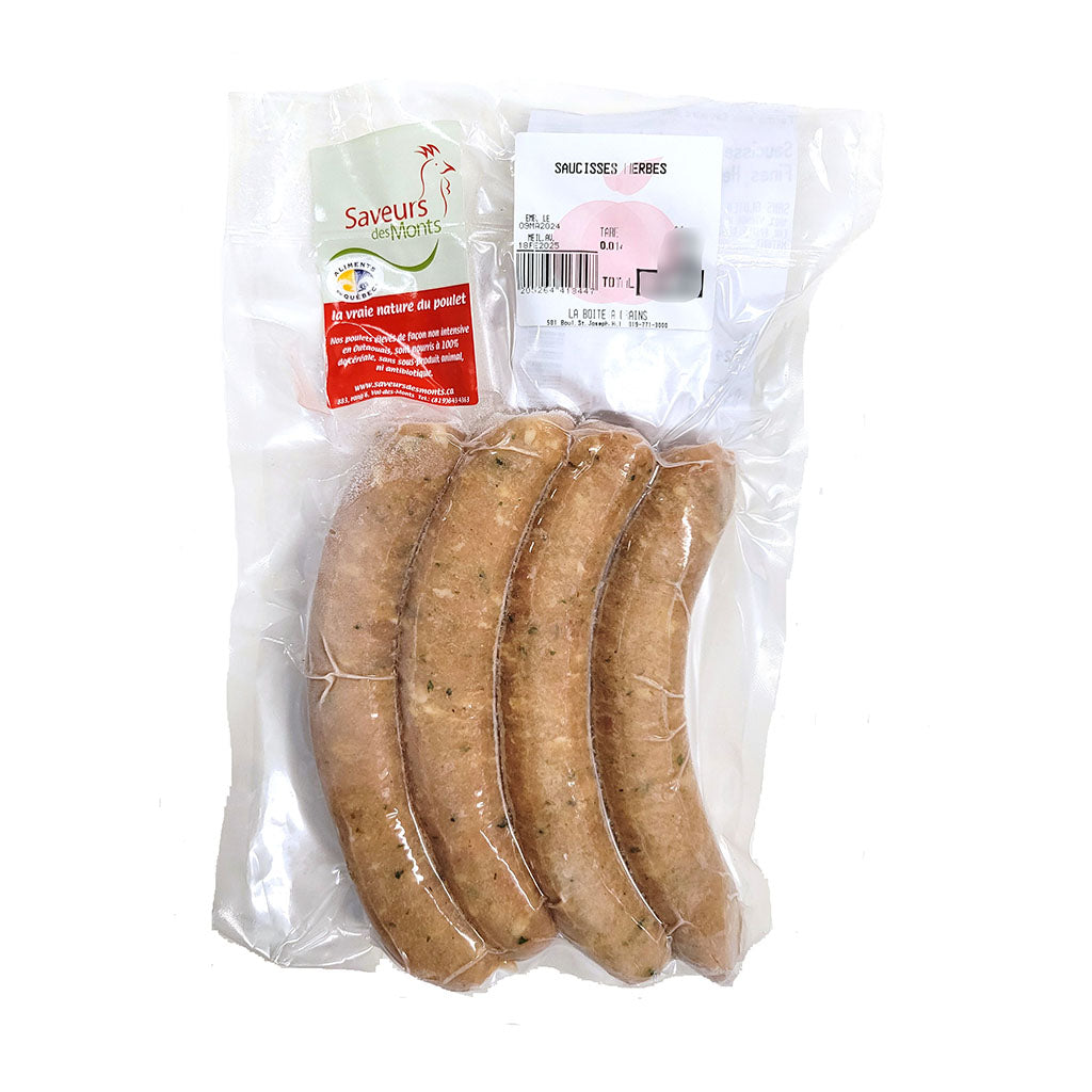 ferme aux saveurs des monts saucisses de poulet fines herbes - La Boite à Grains