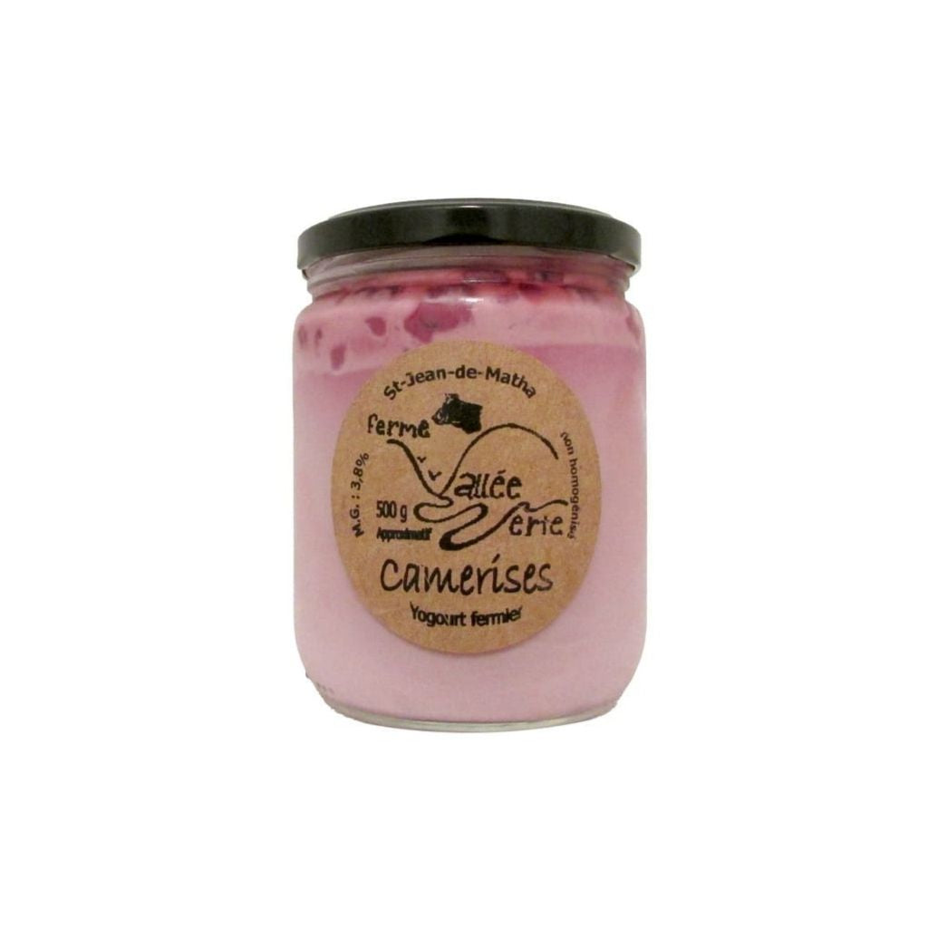 yogourt fermier aux camerises Ferme Vallée Verte - La Boite à Grains