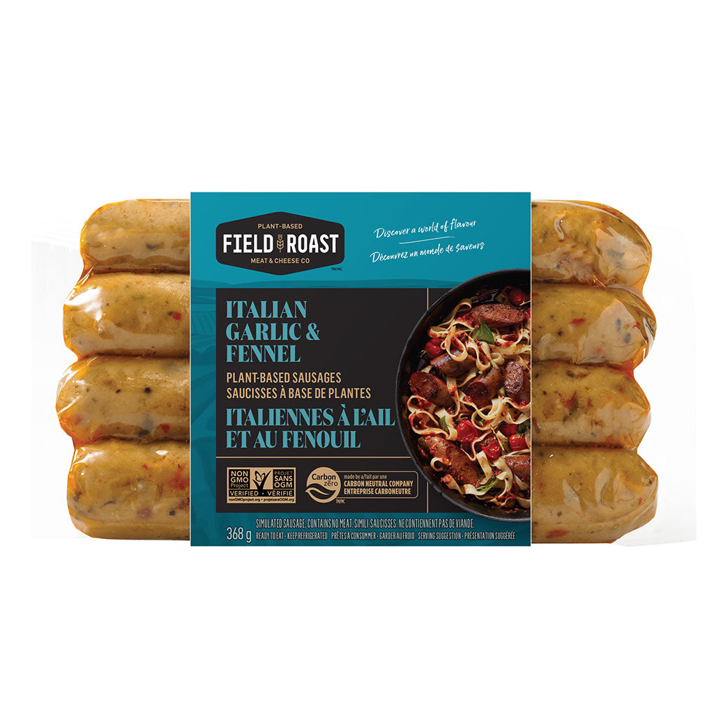 Saucisses Italiennes à l'Ail et au Fenouil à Base de Plantes Field Roast - La Boite à Grains
