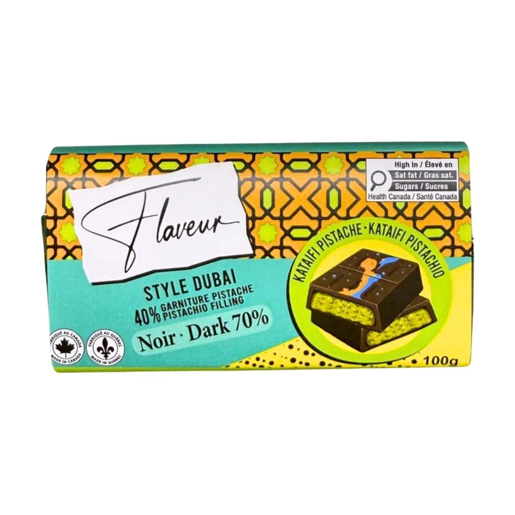 chocolat style Dubai noir 70% Flaveur - La Boite à Grains